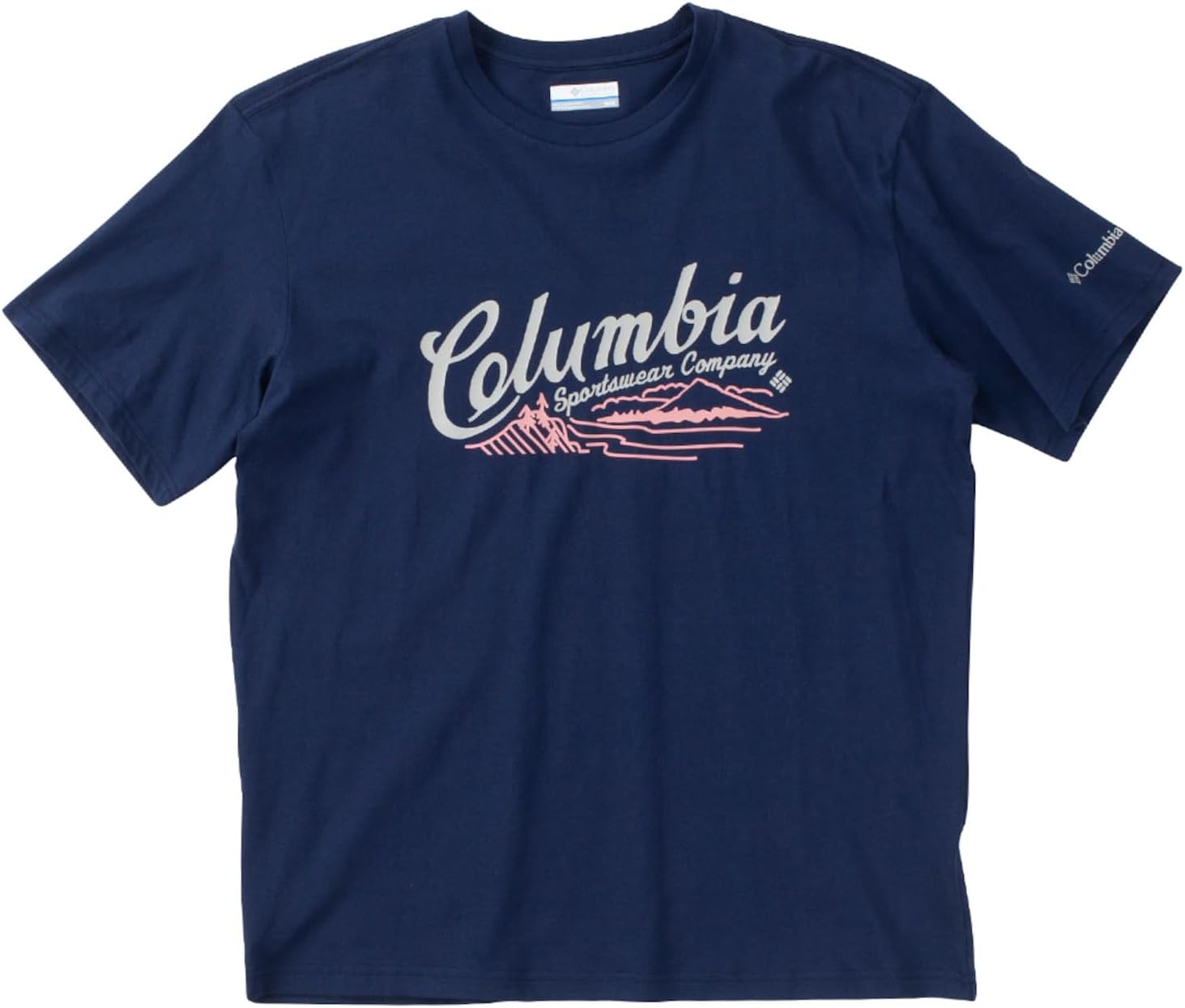 

КОЛУМБИЯ (Колумбия) Футболка с коротким рукавом большого размера с графическим изображением реки Рокавей Mid-Size Shoes Specializing In Larger Sizes, темно-синий