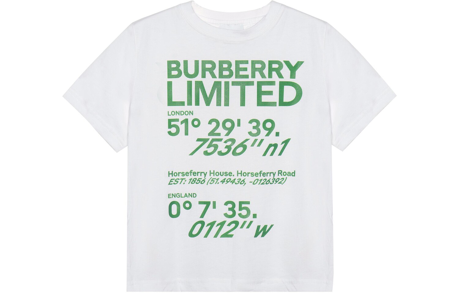 

Футболка детская Burberry, белый / зеленый