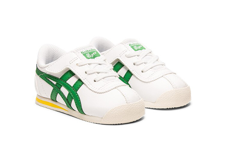 Кроссовки Onitsuka Tiger Corsair Toddler Shoes TD Low-top White/Green/Yellow — фото 3
