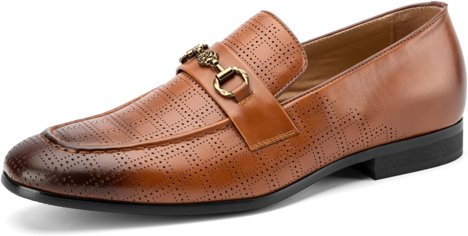 

Мужские лоферы JITAI Lindford с отделкой под шов и декоративной пряжкой, слипоны для вечеринок, Brown/09