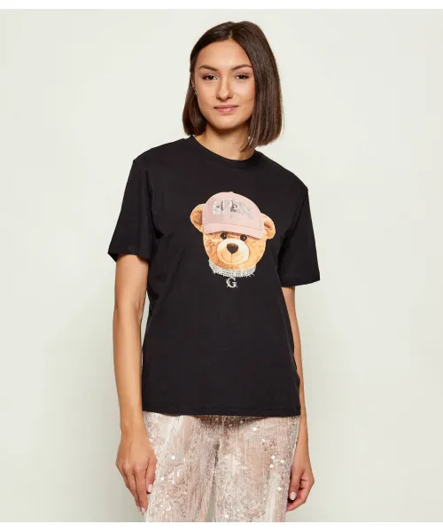 

Футболка с плюшевым мишкой Relaxed fit Guess Active, черный