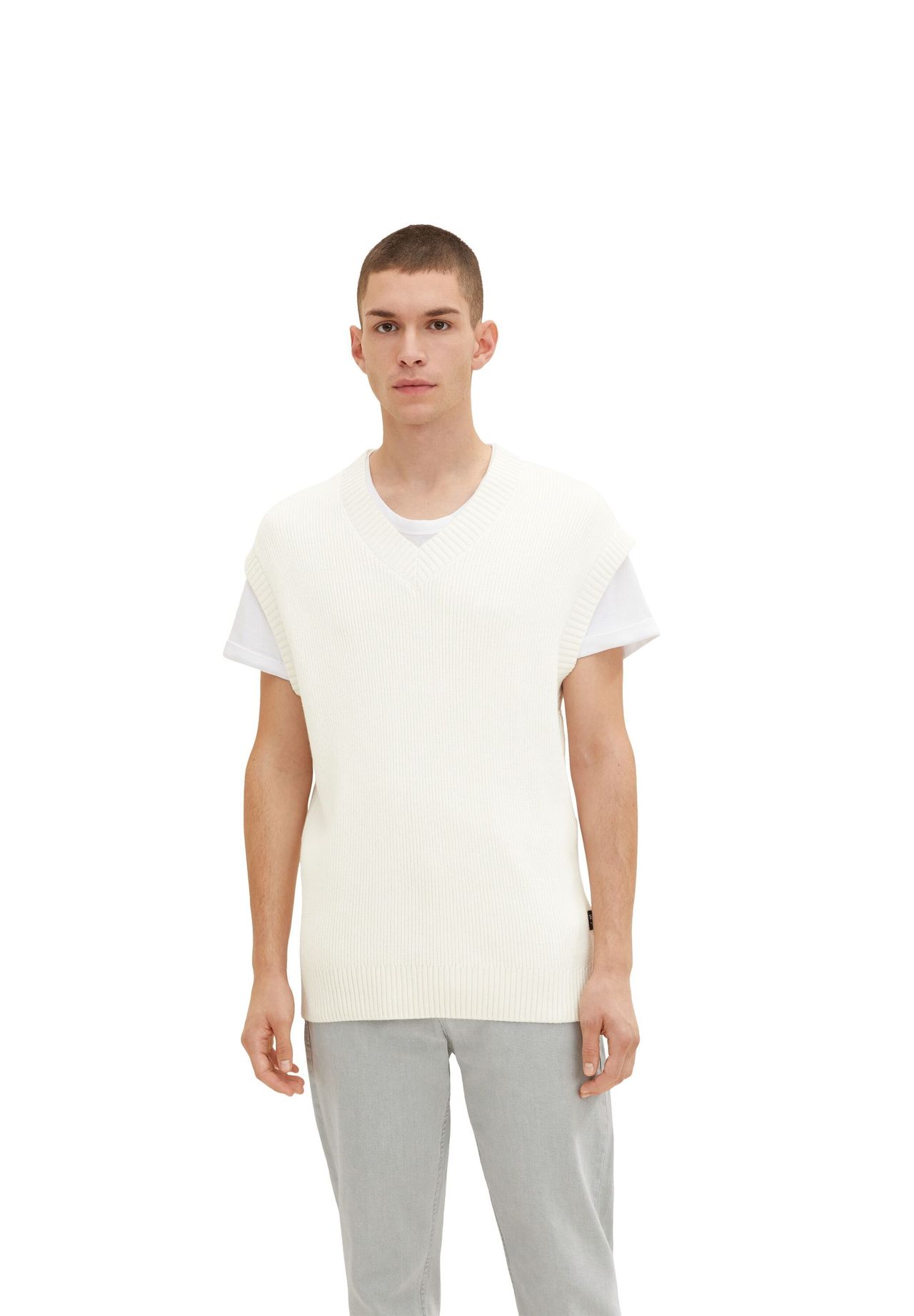 

Вязаный жилет-свитер DENIM TOM TAILOR, цвет Soft Light Beige