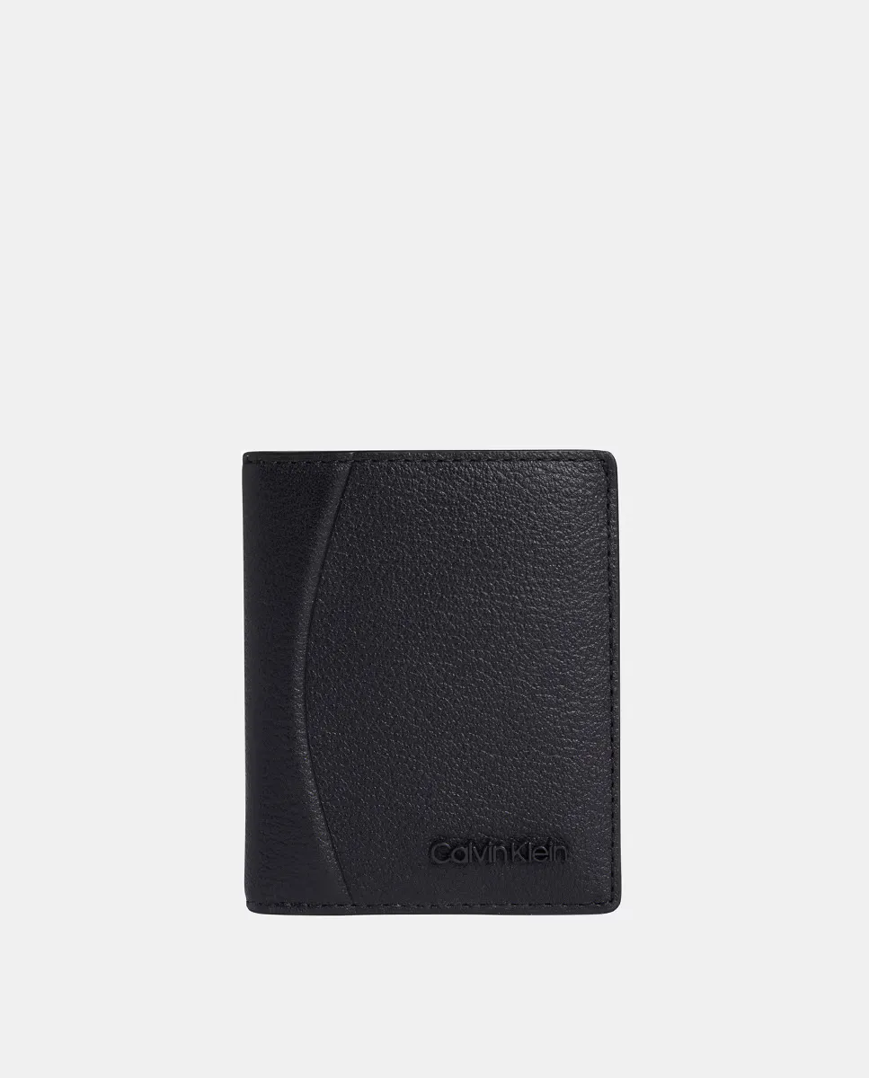 

Кожаный кошелек двойного сложения Calvin Klein 7cc с сумочкой, черный