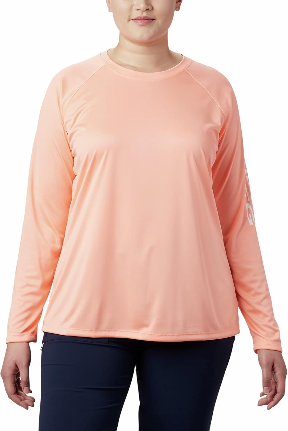 

Columbia Women's Tidal Tee II худи с длинным рукавом, Tiki Pink/White Logo, Белый, Columbia Women's Tidal Tee II худи с длинным рукавом, Tiki Pink/White Logo