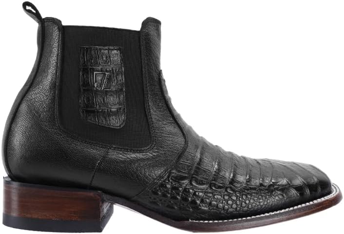 Мужские вестерн-бутсы Joe Boots 728, квадратный носок, короткие ковбойские/челси-бутсы, кожа с экзотическим принтом каймана Joe Exclusive, черный — фото 2
