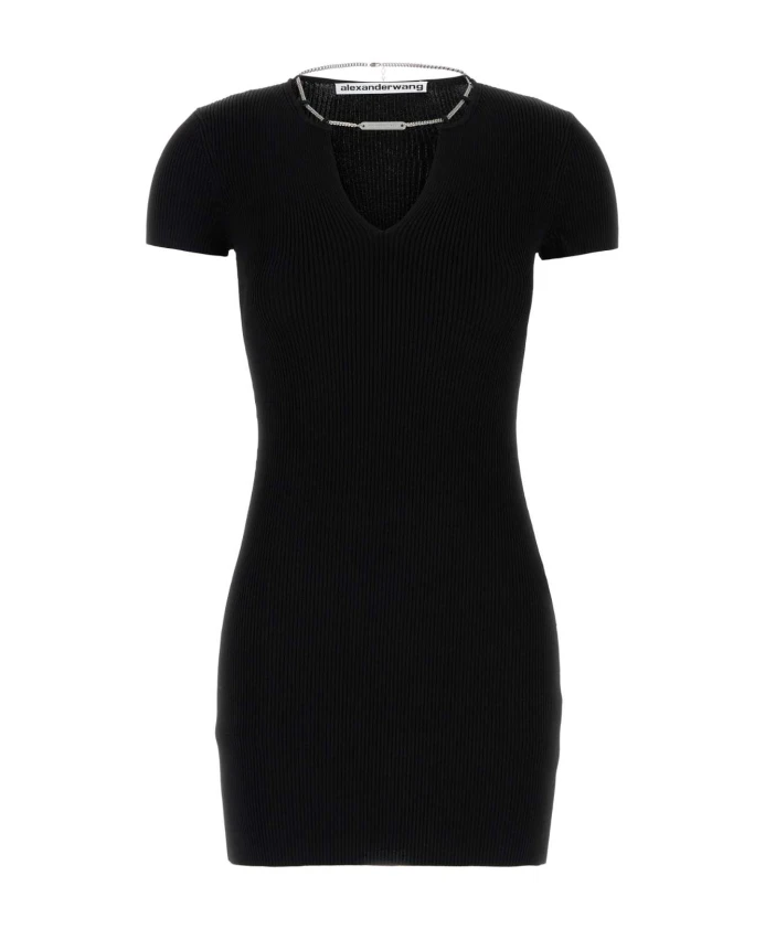 Черное вискозное мини-платье Alexander Wang, черный