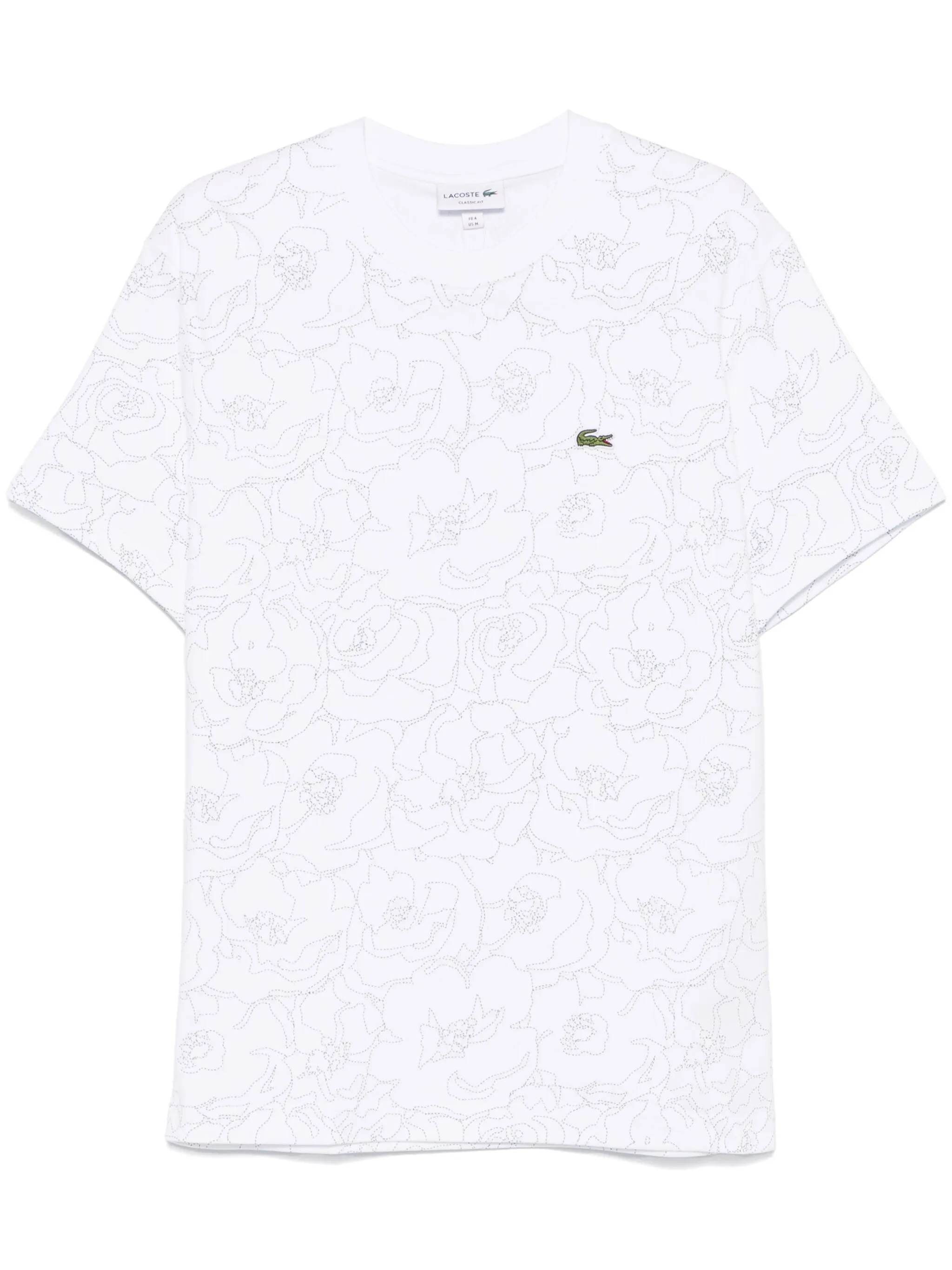 

Футболка с цветочным принтом Lacoste, белый