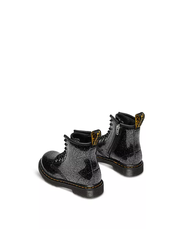 Ботинки Dr. Martens 1460 детские блестящие на шнуровке для девочек, черный — фото 4