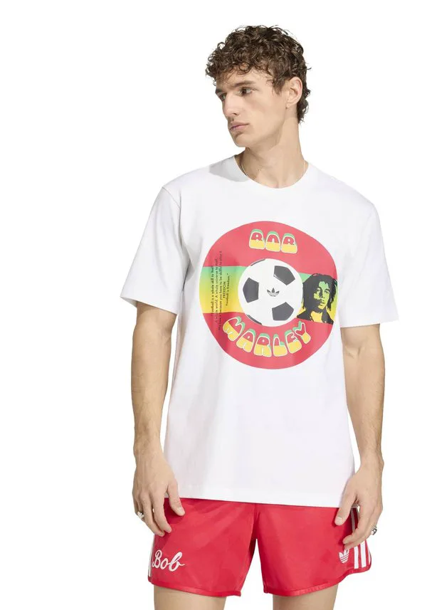 Футболка с принтом боба марли Adidas Originals, White