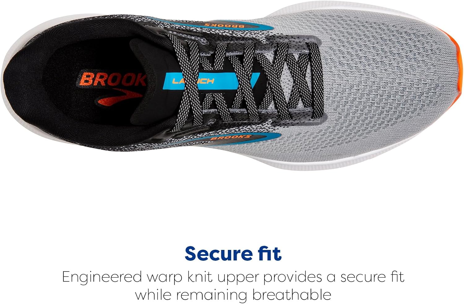 Мужские нейтральные беговые кроссовки Brooks Launch 10, черный/оранжевый/серый — фото 4