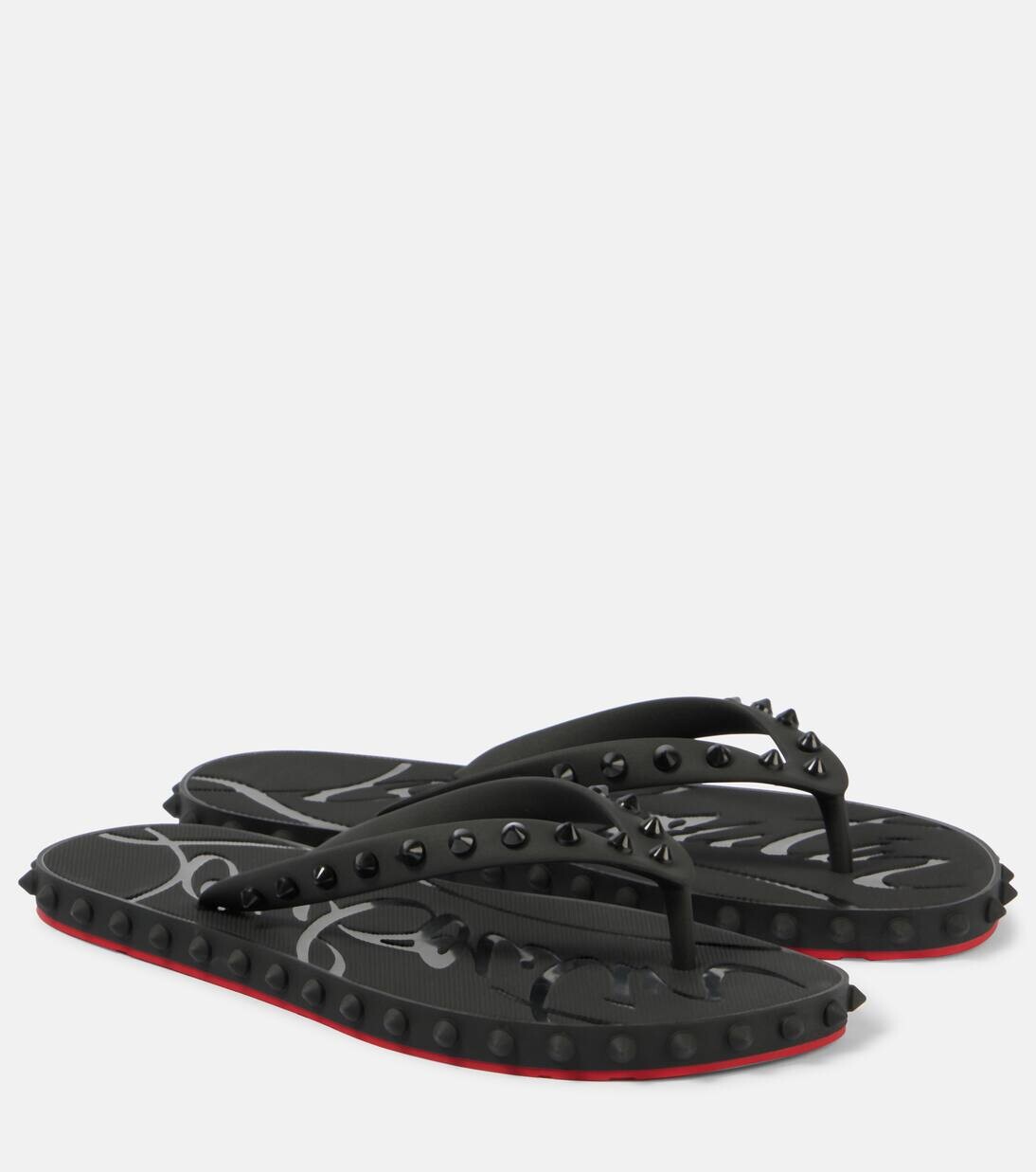 Сандалии-шлепанцы Super Loubi Flip Christian Louboutin, черный