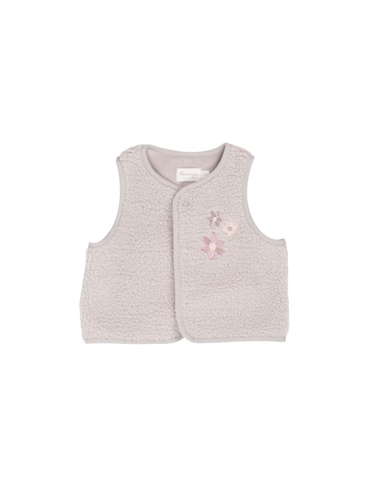 

Leevje Жилет из искусственного меха с цветочной вышивкой лавандового цвета