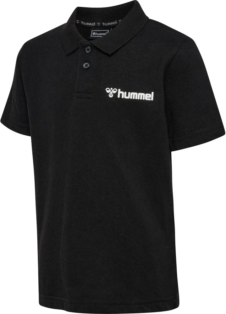 Поло детское из пике, Hummel, черный