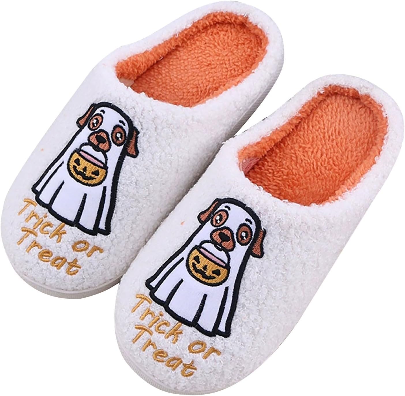 

Тапочки CRNTCEM на Хэллоуин для женщин и мужчин, с тыквой, пушистые домашние, удобные и теплые, ретро стиль, мягкие зимние обувь, черный