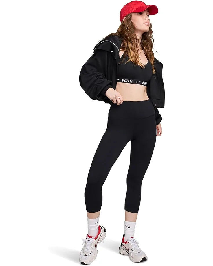 Леггинсы Nike One High-Waisted Crop Leggings, Black — фото 4