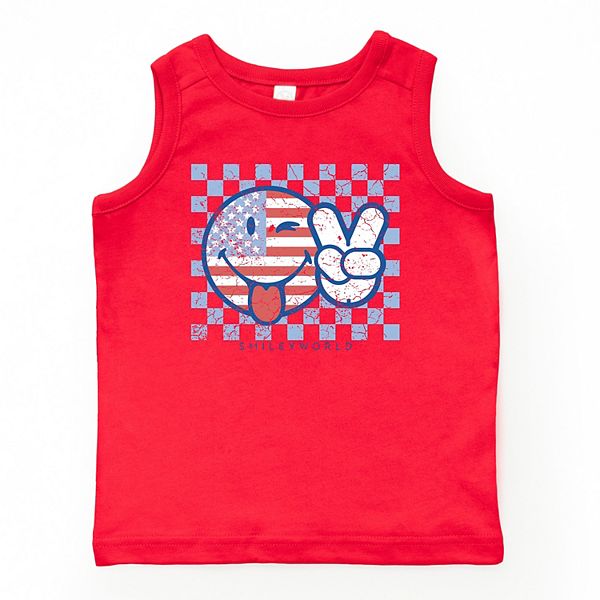 

Футболка Smileyworld patriotic checkered peace youth The Juniper Shop