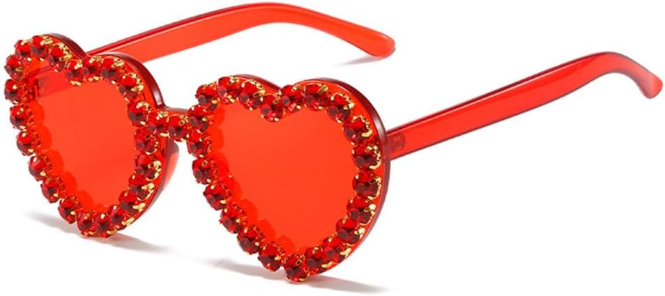 

Винтажные розовые солнцезащитные очки в форме сердца с бриллиантами для женщин, роскошные солнцезащитные очки с бриллиантами, ретро-стиль, хип-хоп, крутые очки для женщин LJTJTAV, Red