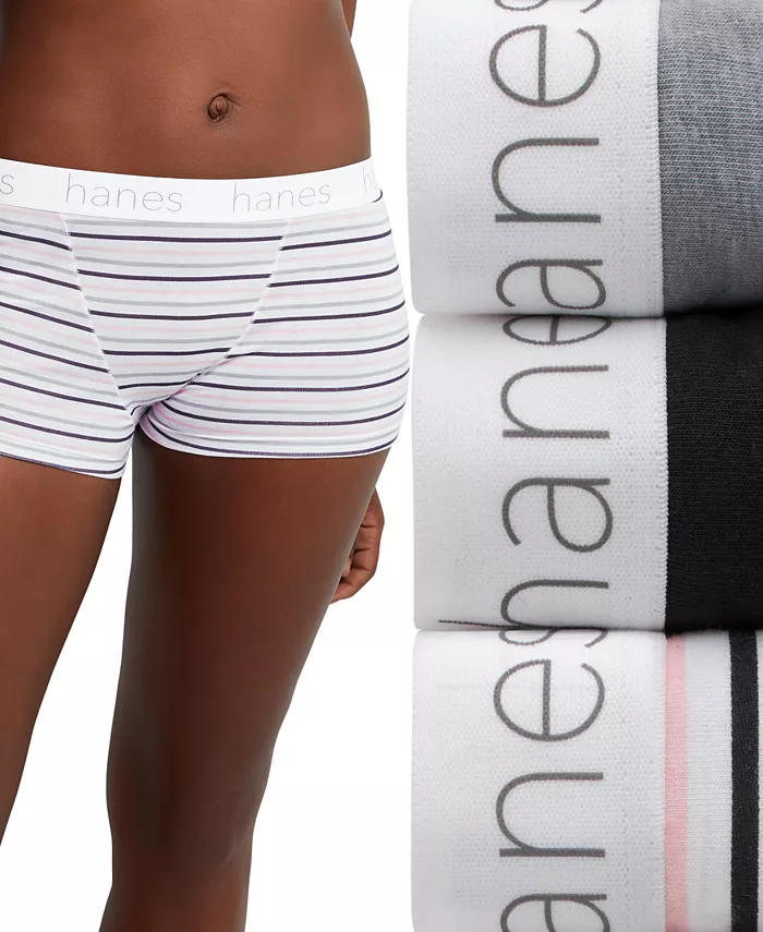 

Женские боксеры Ultimate Cotton Stretch, 3 шт., Originals, 45UOBB Hanes, серый