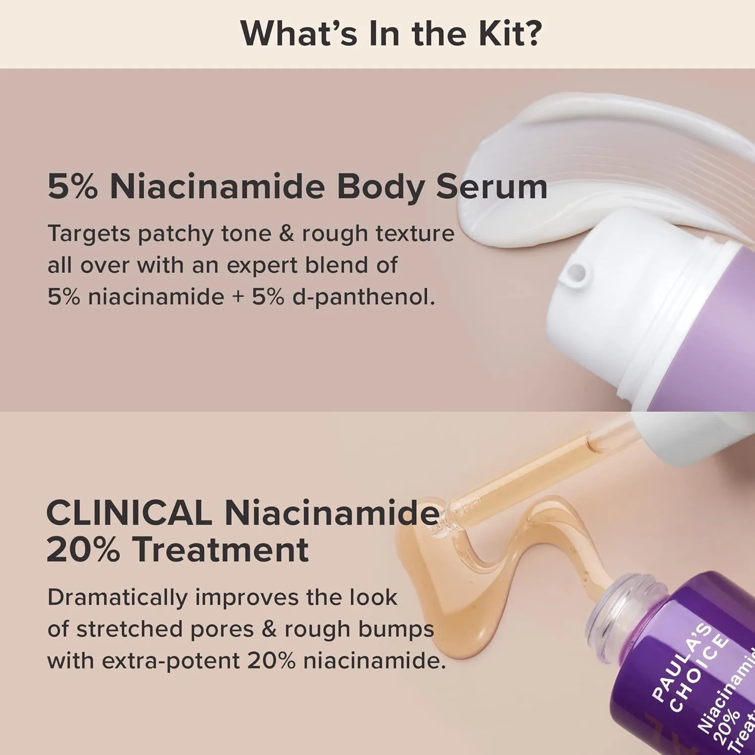 Paula's Choice 5% ниацинамид сыворотка для тела + CLINICAL 20% ниацинамид средство для лица и тела, набор для пигментации, покраснений и неровной кожи, все типы кожи — фото 3