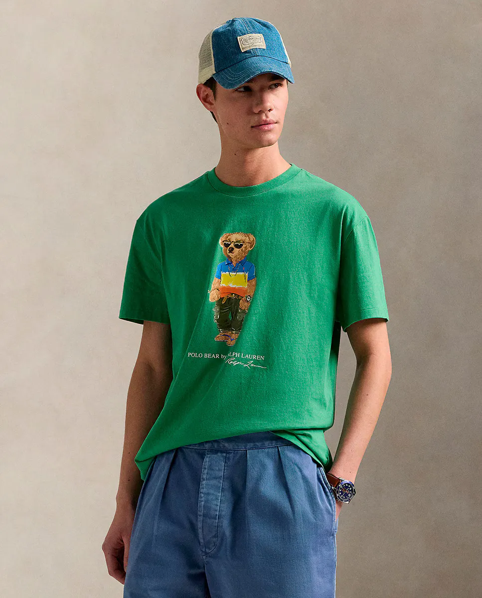 

Мужская футболка из хлопка с Polo Bear Polo Ralph Lauren, цвет Verde Bosque