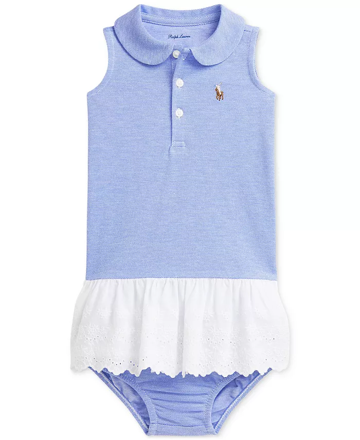 

Платье детское с вышивкой "айлет" Polo Ralph Lauren, синий