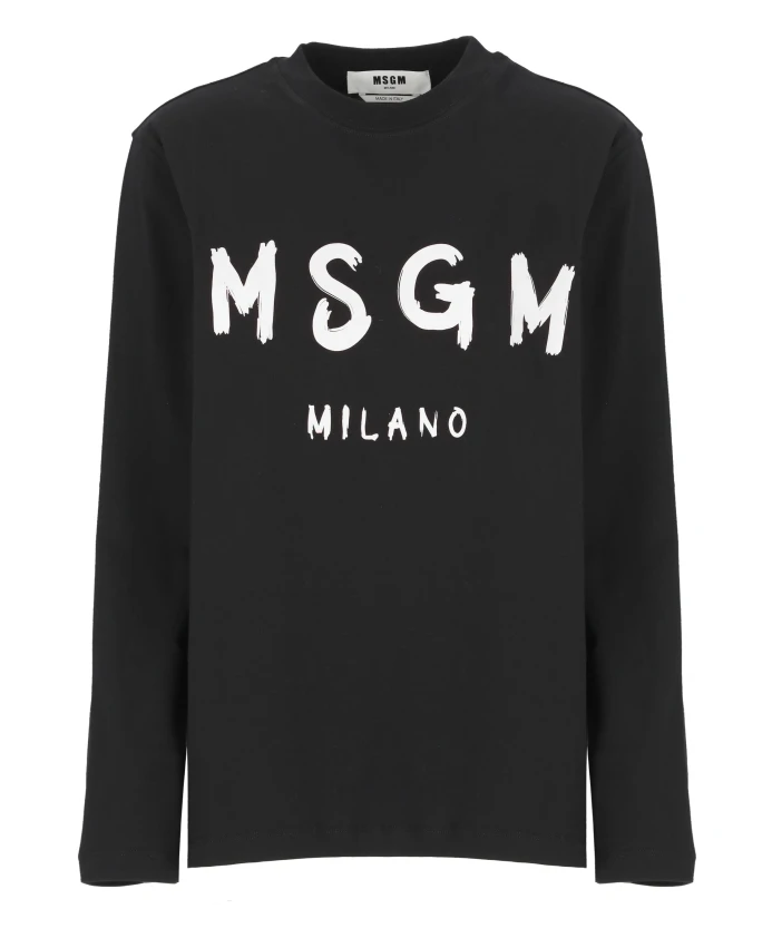 

Хлопковая футболка с круглым вырезом Msgm, черный