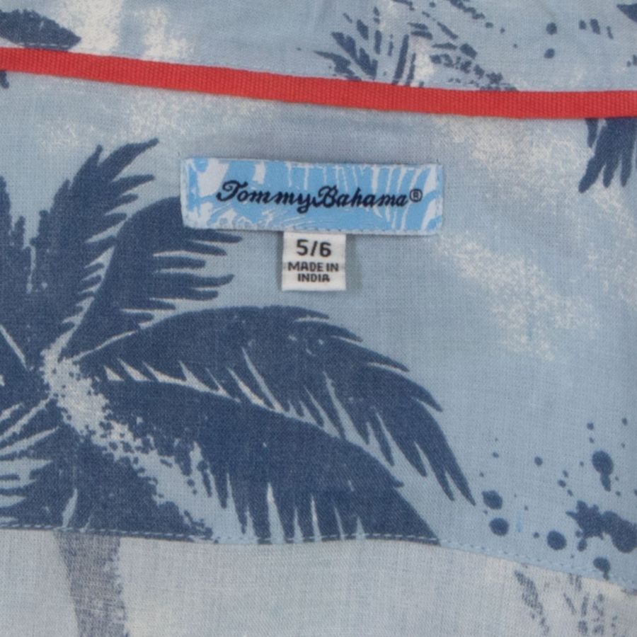Классическая тканая рубашка на пуговицах для мальчиков Tommy Bahama, Blue palms — фото 3