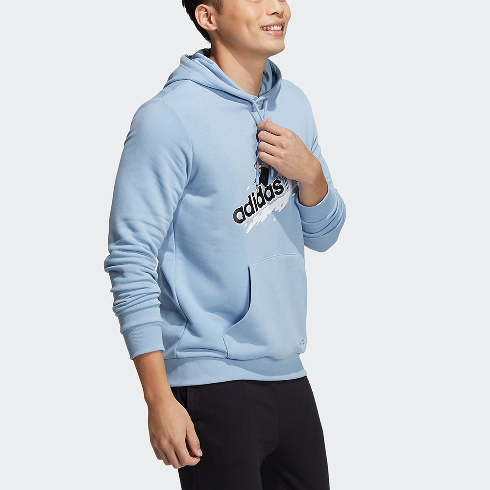 Худи Men's adidas neo Wp Sh1 Logo Printing Sports Sky Blue HG9016 — фото 4