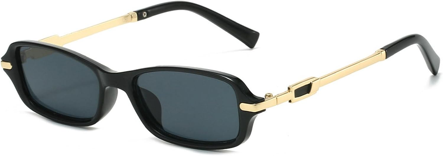 

Ретро-солнцезащитные очки для мужчин, маленькие прямоугольные, в стиле 90-х, металлические солнцезащитные очки для женщин, модные и стильные узкие золотистые солнцезащитные очки 2025 года mincl, C6