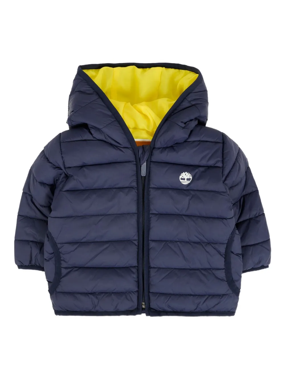 

Стеганая куртка с капюшоном и логотипом Timberland Kids, синий
