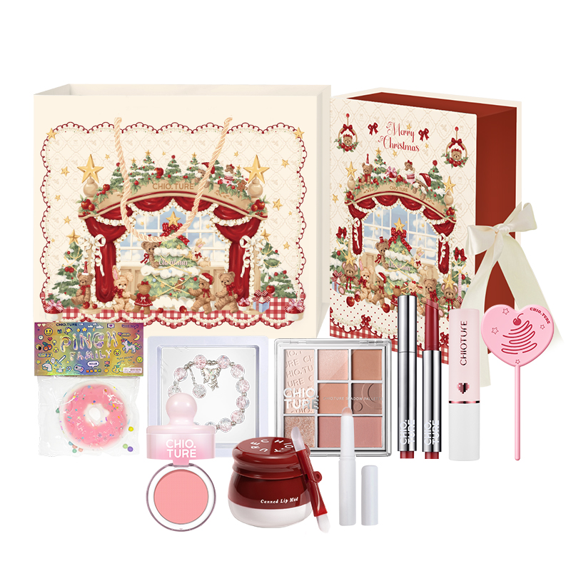 Sweet Dream Toys House Makeup Christmas Box - легко растушевывается, натуральный глянцевый блеск для губ, прозрачный тон, зеркальное покрытие CHIOTURE, style c — фото 4