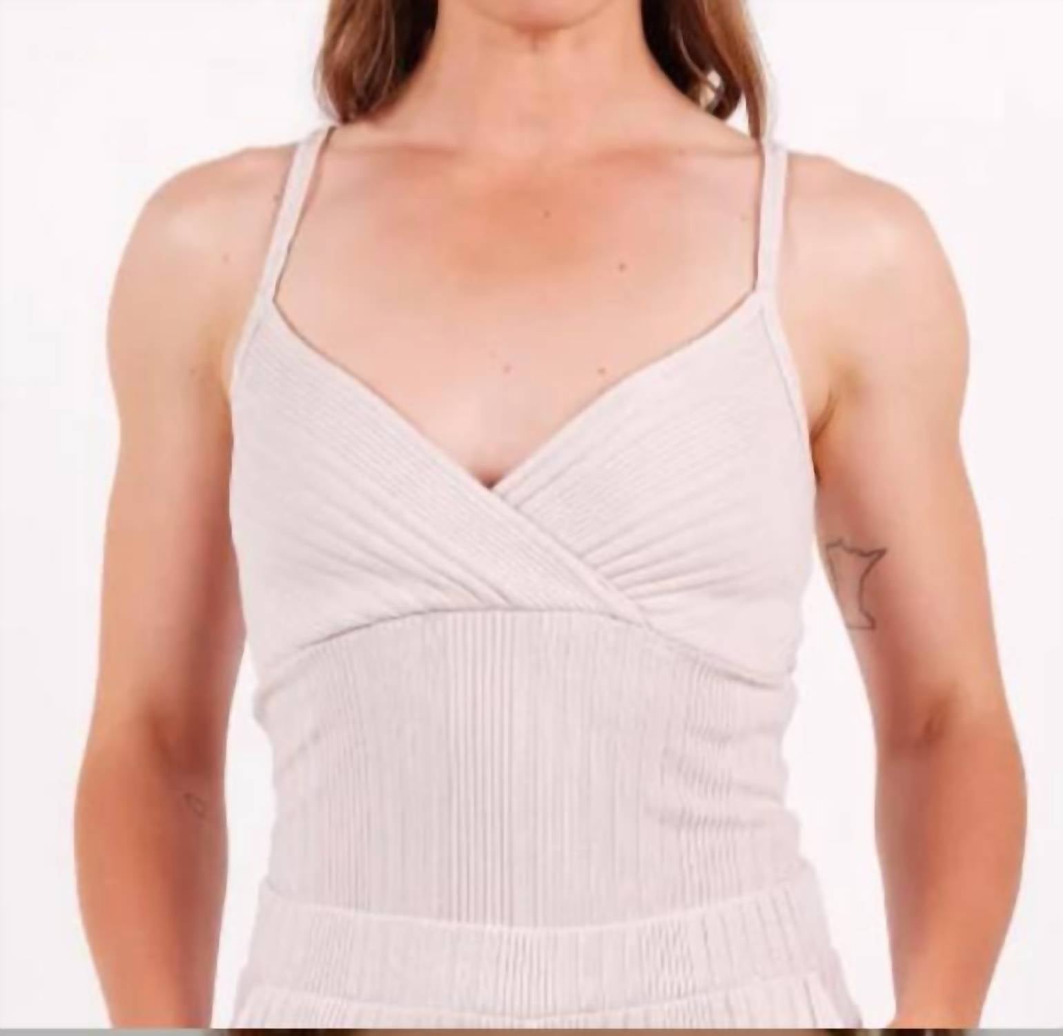 

Бак Oraginc Variegated Rib Front Overlap Майка в цвете Stone Stateside