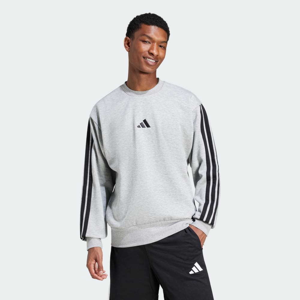 

Толстовка Adidas Essentials 3-Stripes Fleece Sweatshirt, цвет Medium Grey Heather