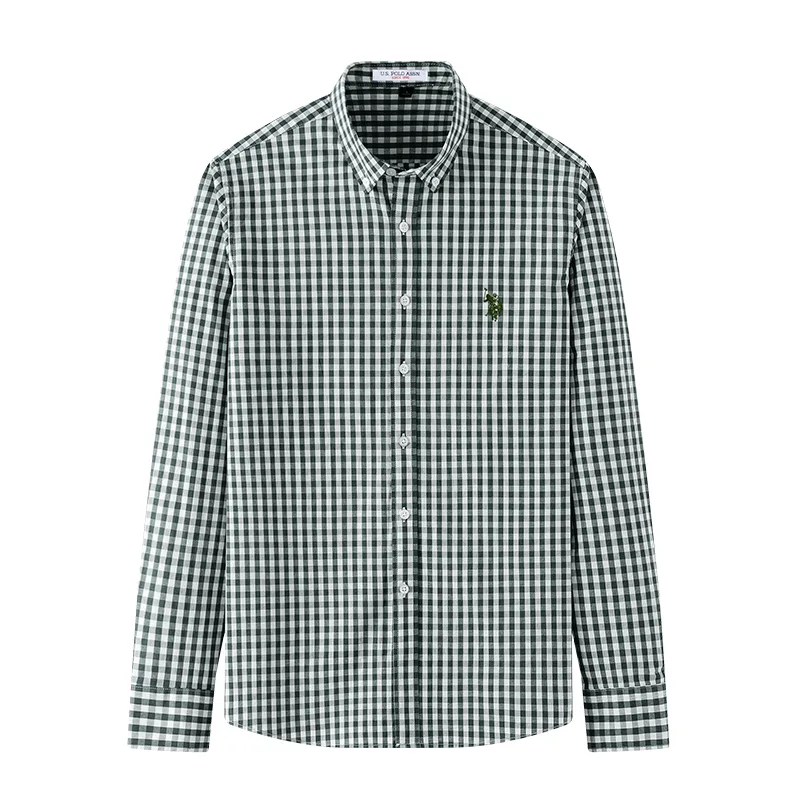 Рубашка мужская с острым воротником U.S. POLO ASSN., Green Plaid