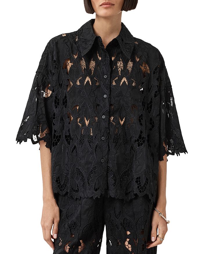 

Чарли Вышитая Рубашка ALLSAINTS, черный