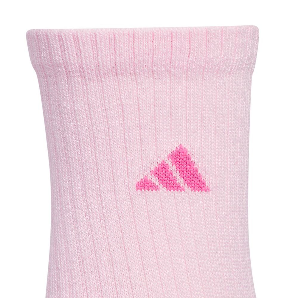 Набор из 6 спортивных носков adidas с мягкой подкладкой для девочек Adidas, цвет White Gray Magenta — фото 2