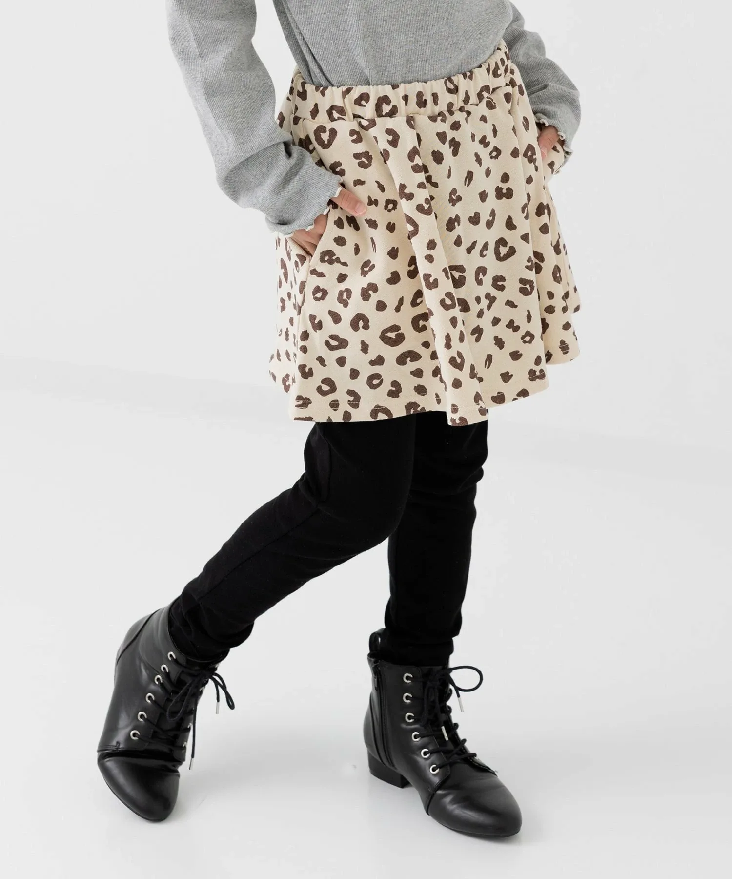 Флисовая юбка с принтом по всей поверхности Chil2, H Leopard/Cream