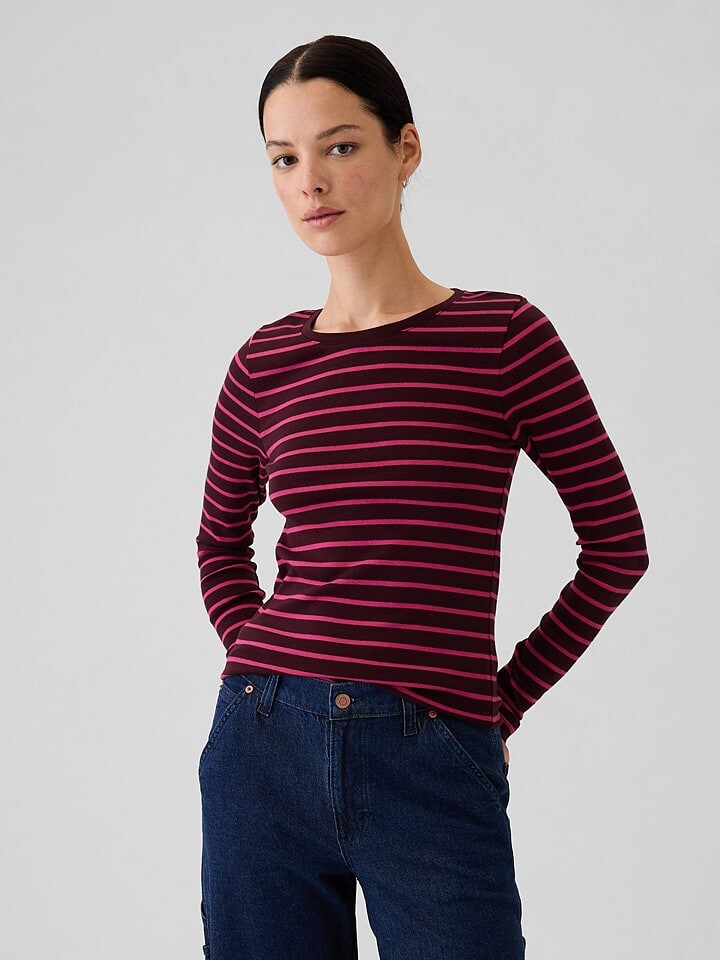 

Лонгслив GAP, цвет bordeaux/pink