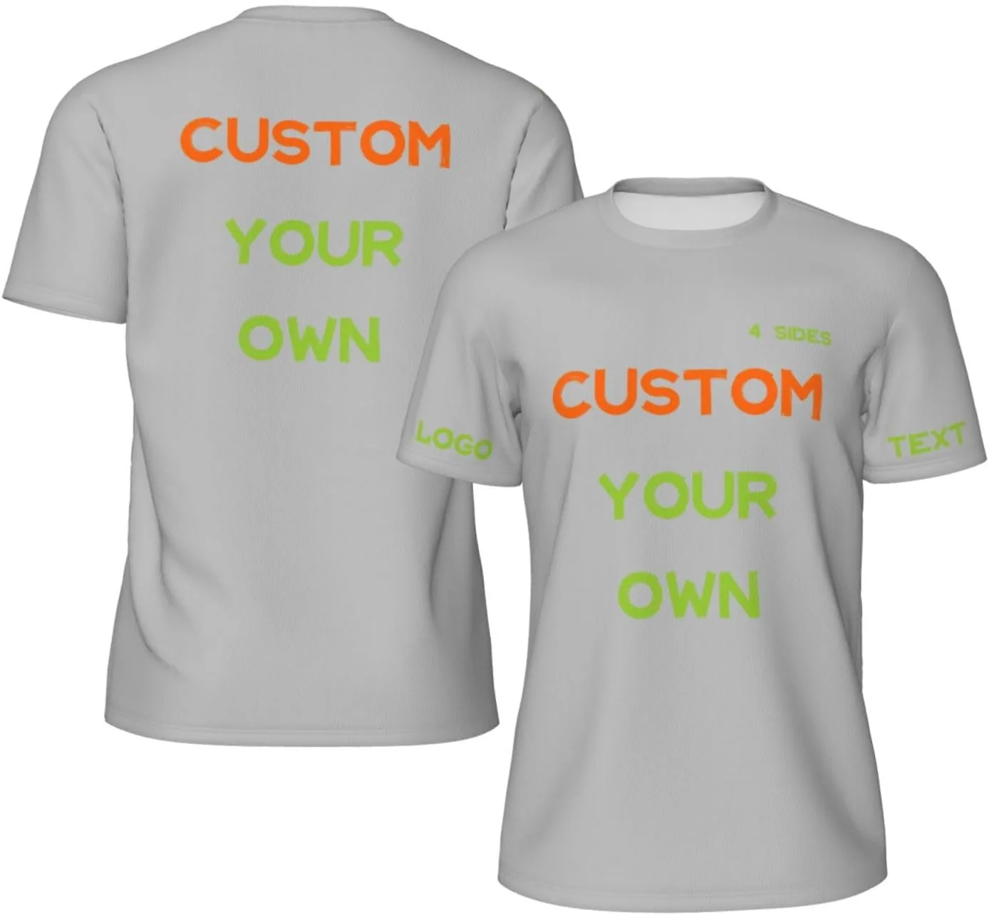 Футболка Custom с принтом на 4 сторонах для мужчин