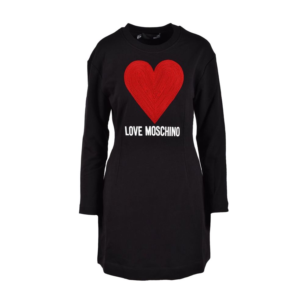 

Черное хлопковое платье LOVE MOSCHINO