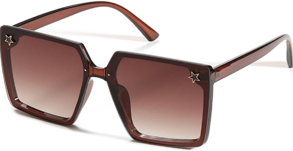 

Модные мужские солнцезащитные очки Trend Stars, женские солнцезащитные очки большого размера, популярные винтажные солнцезащитные очки для путешествий с защитой от УФ-излучения UV400 TKKTLLT, Brown Brown