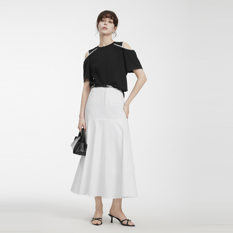 

ELLE Футболка женская Black Crew Neck тонкая, Черный, ELLE Футболка женская Black Crew Neck тонкая