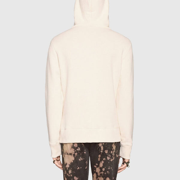 Толстовка Gucci Vintage Double Ring Logo Printed Hooded Drawstring Sweatshirt, мужская, белый — фото 3