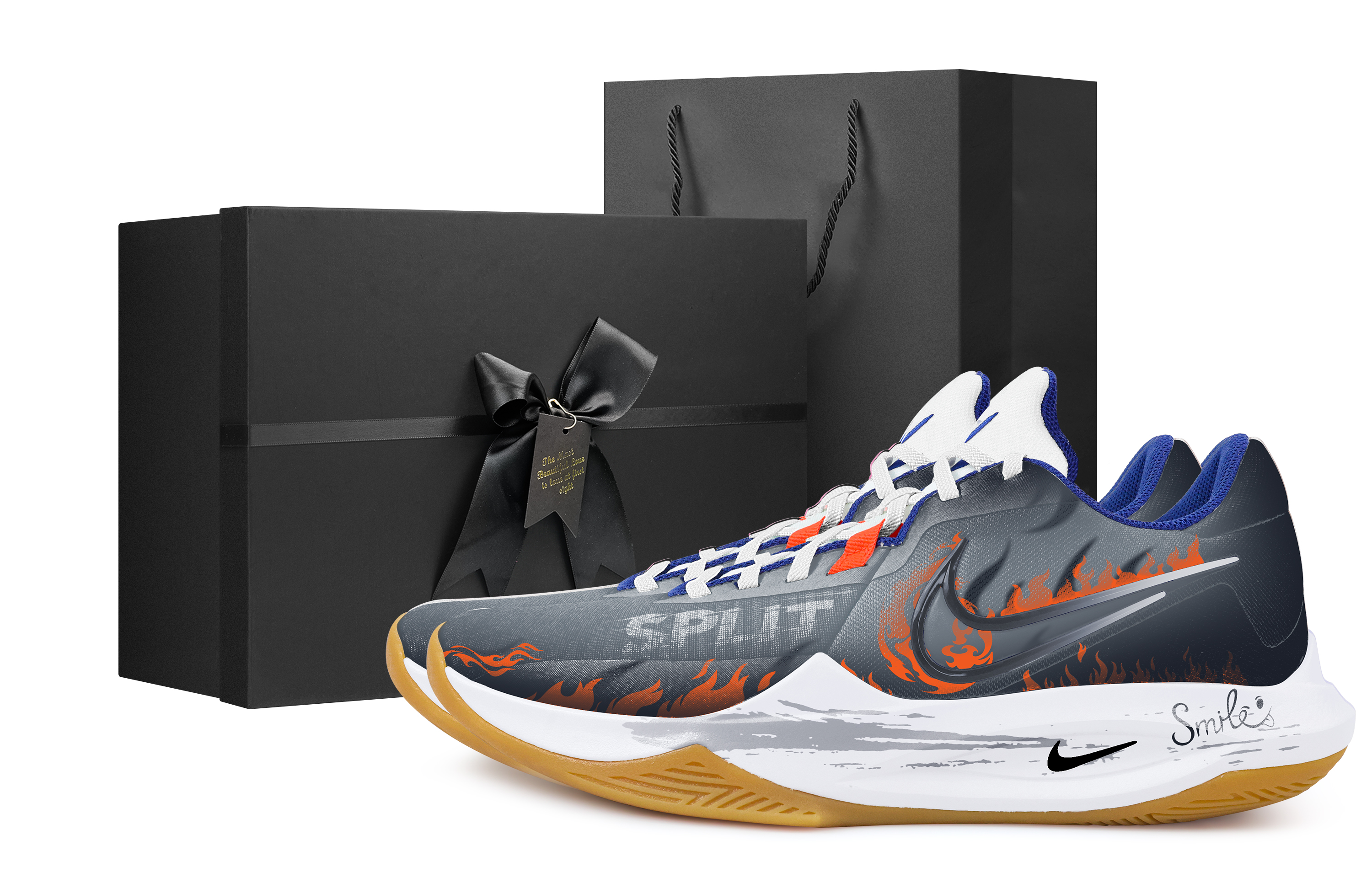 

Nike Баскетбольные кроссовки Precision 6 Jetfire Black Box с противоскользящим покрытием, износостойкие, низкие, мужские, синие