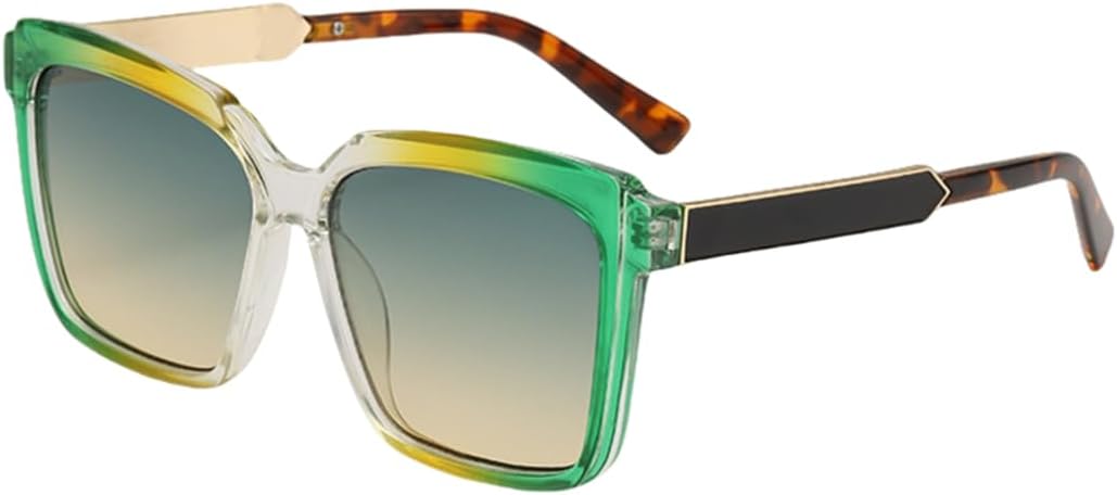 

Модные квадратные солнцезащитные очки в большой оправе для женщин и мужчин, элегантный набор очков для танцев, вечеринок и отдыха, защита от УФ-излучения UV400 UATXTAU, Green