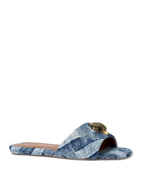Женские синие шлепанцы Kensington с квадратным носком и кристаллами орла KURT GEIGER LONDON, цвет Blue