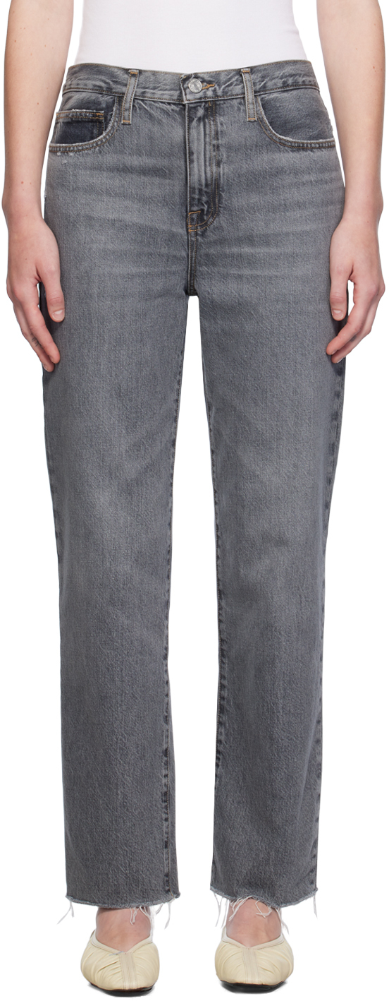 

Серые джинсы Le Jane Ankle Raw Fray FRAME