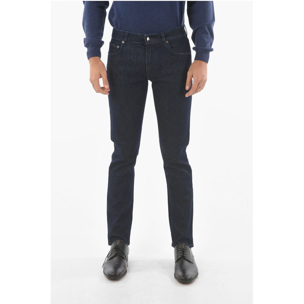 

ID Темные вымытые узкие джинсы Corneliani, Blue