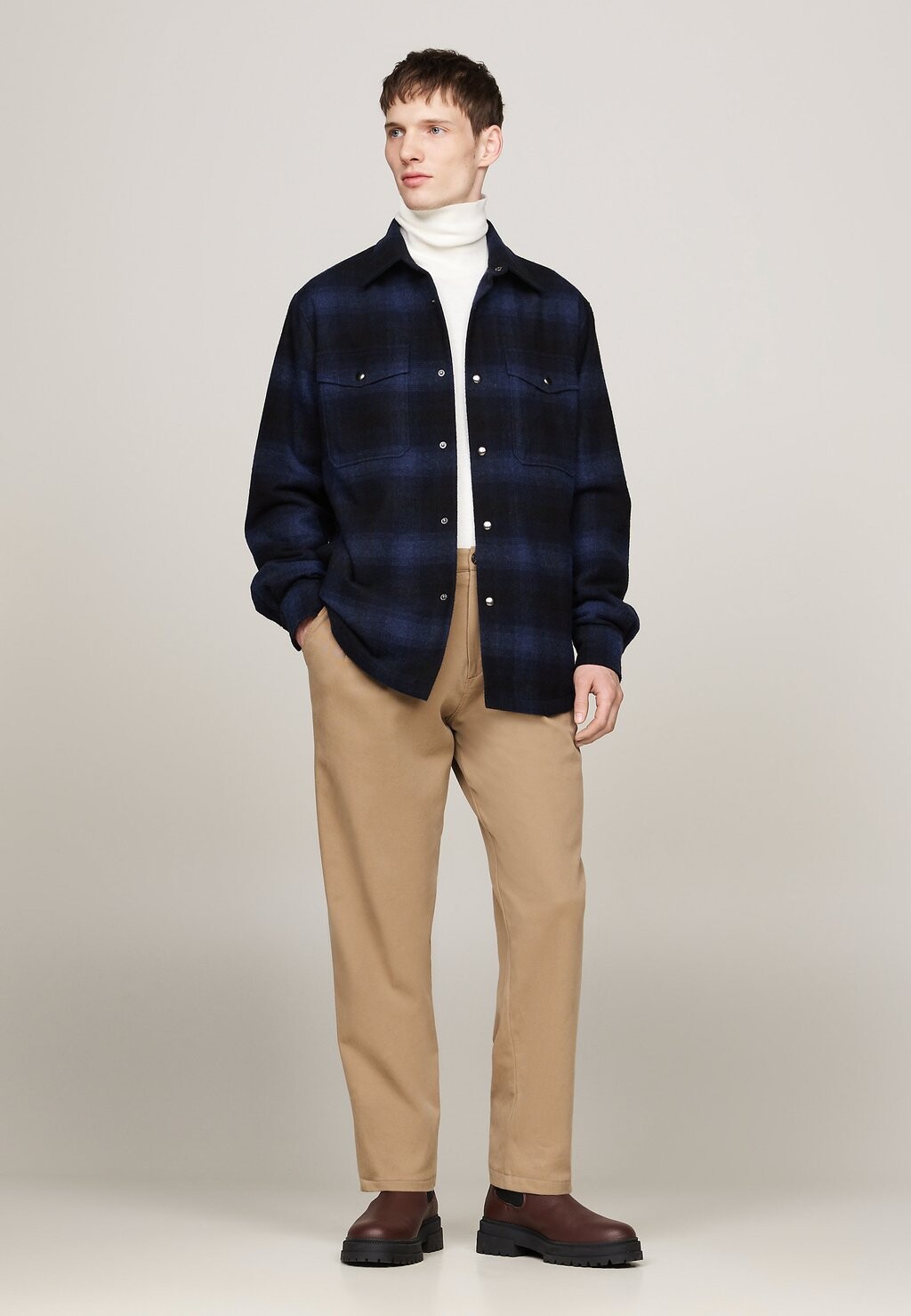 

Летняя куртка BRUSHED CHECK OVER Tommy Hilfiger, темно-синий