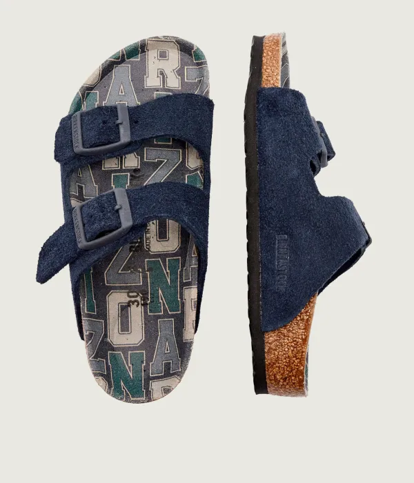 Тапочки из кожи Аризона Narrow fit Birkenstock, синий — фото 3
